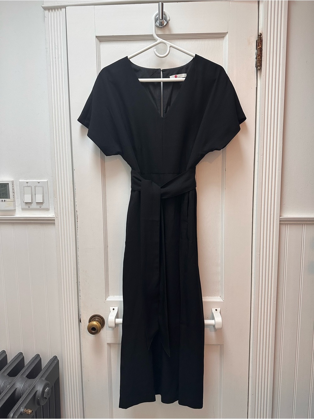 Boden Black Short Sleeve  Belted Midi Jumpsuit - Sz 8p